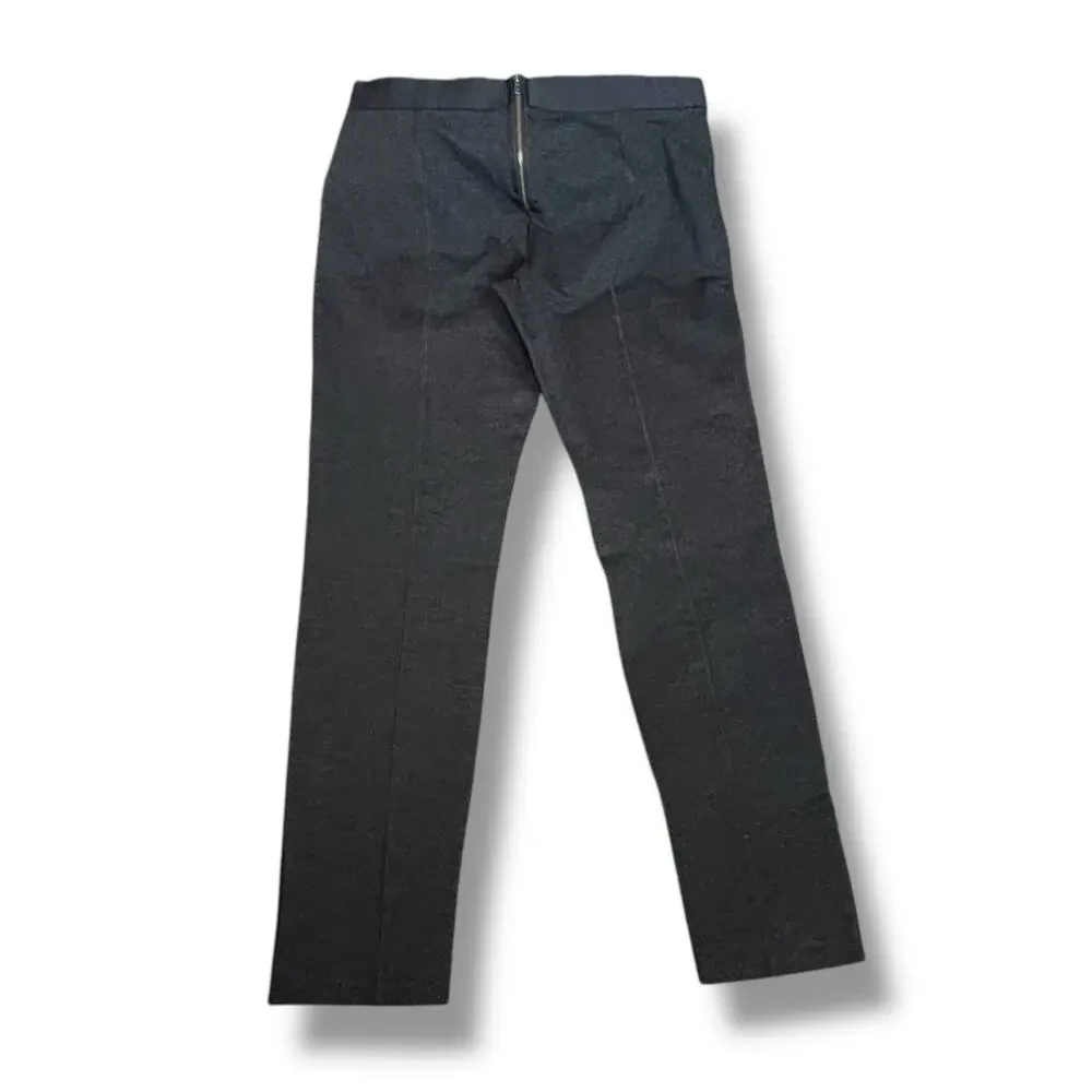 J Crew Pixie Pant Dark Gray Cropped Slim Pants Size 12R Back Zip Stretch Work 12